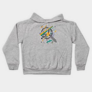 Teal Green Yellow Black Colorful Abstract Kandinsky Kids Hoodie